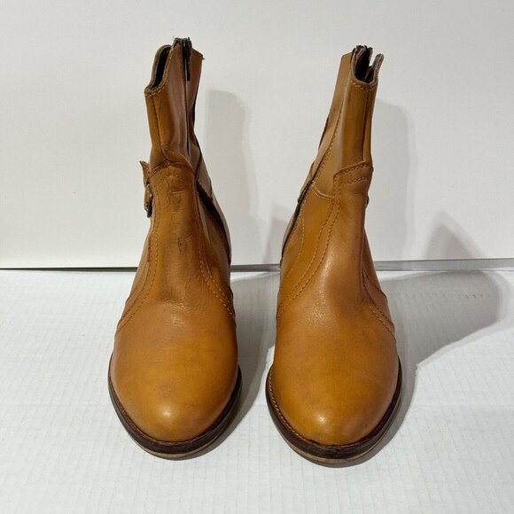 Vintage Levi's Leather Western Boots Mid Calf Zip up Women's Size 7.5 / 41.5 - Picture 5 of 16